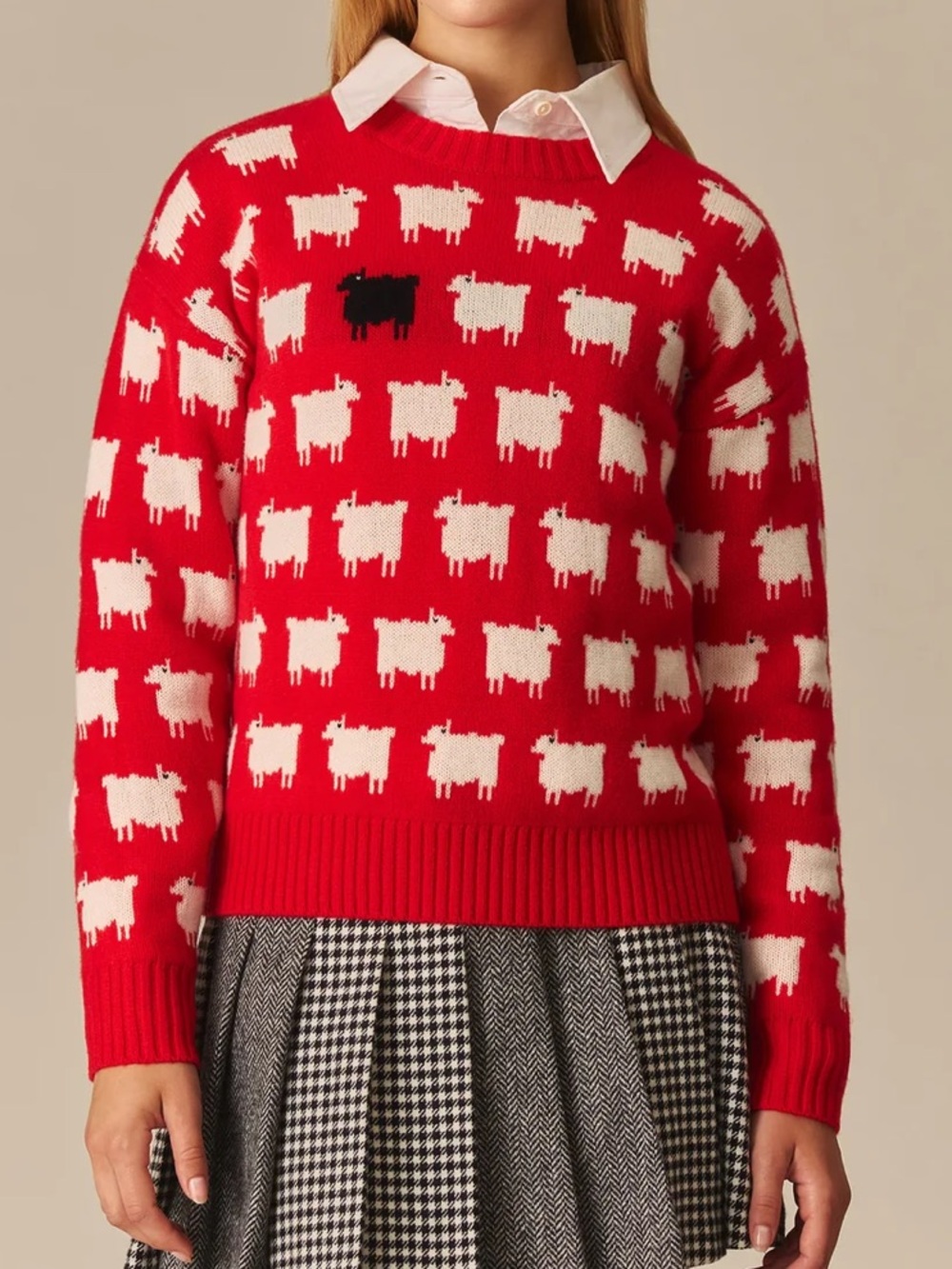 Warm & Wonderful “Princess Diana Edition” Cotton Sheep Red Sweater Size M Rare